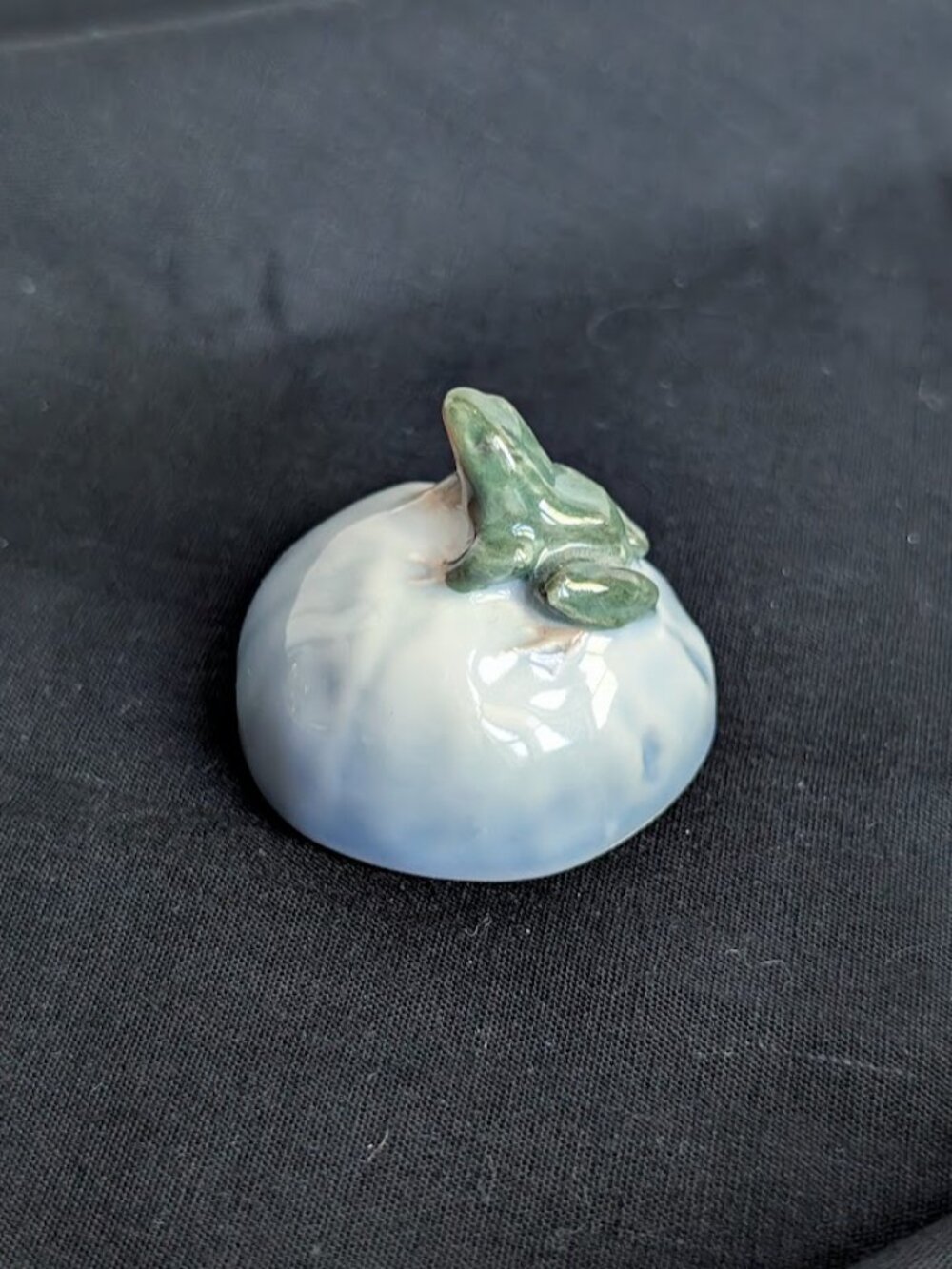 Vintage Royal Copenhagen Miniature Frog on Stone 507